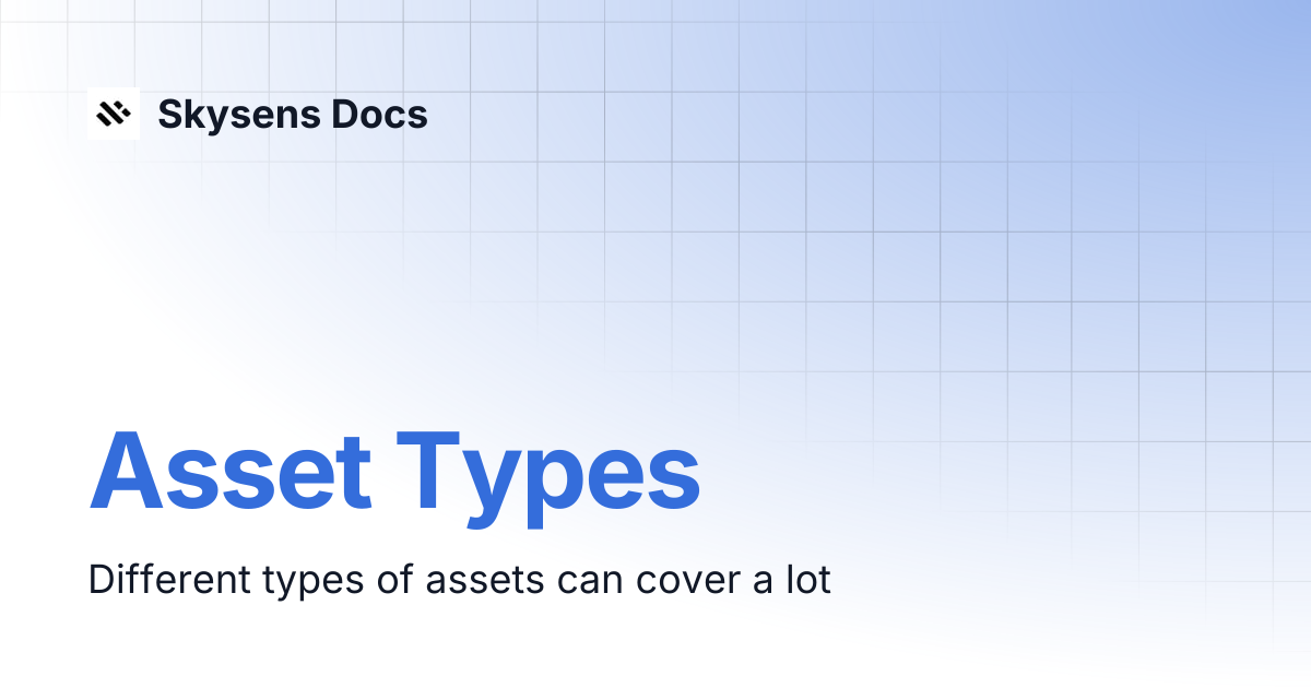 Asset Types | Skysens Docs