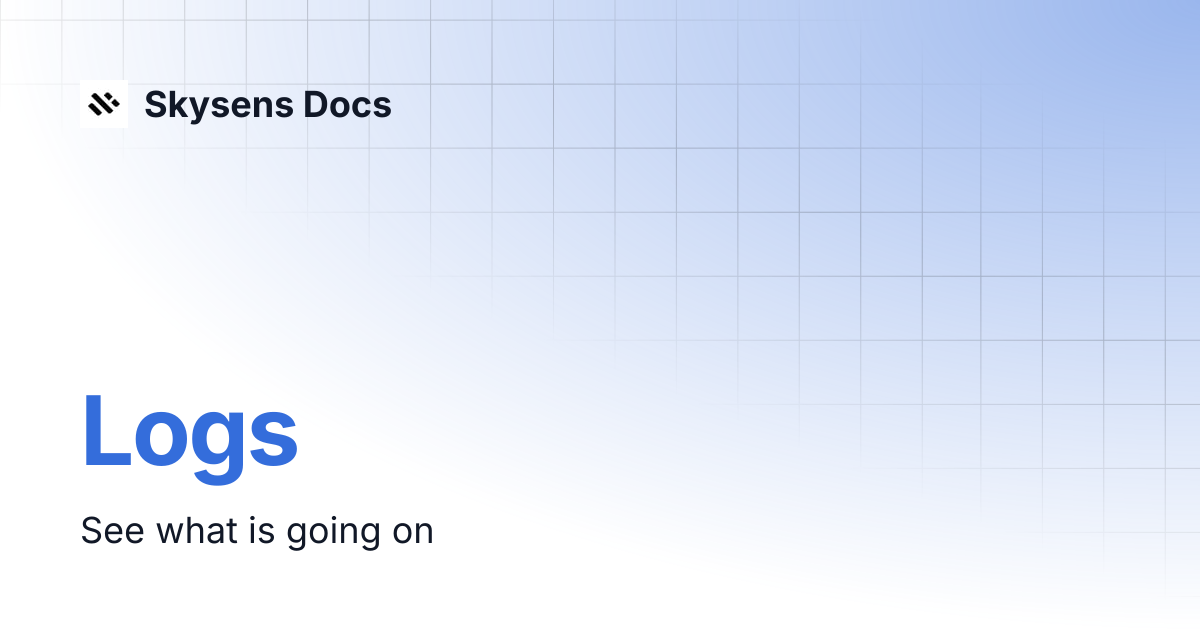 Logs | Skysens Docs